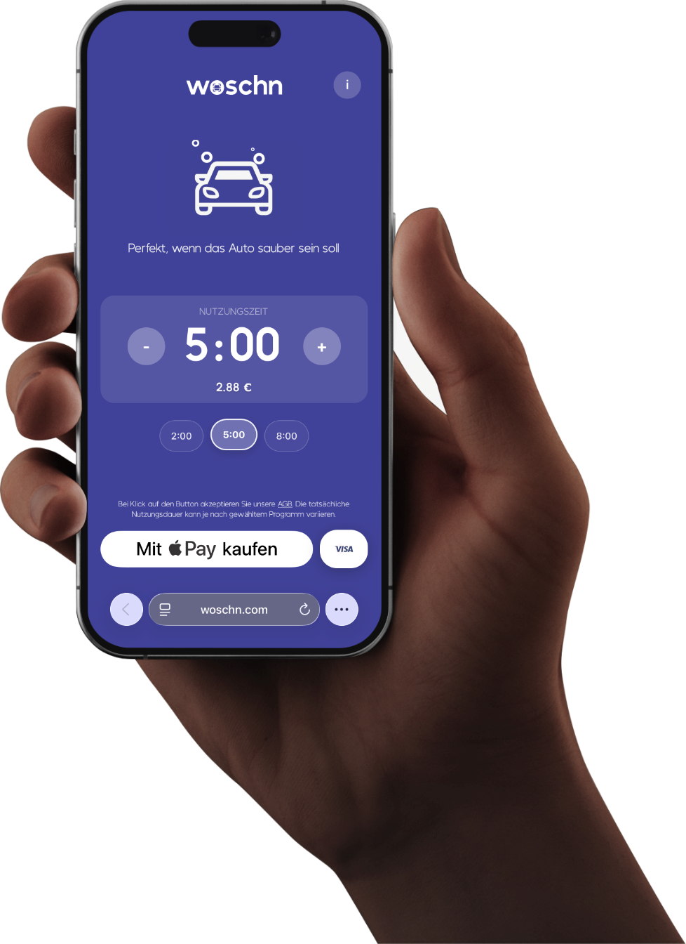 woschn Zahlung am Smartphone