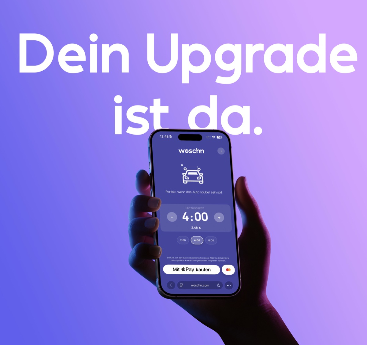 woschn App – Bezahlung per QR-Code an der Waschanlage